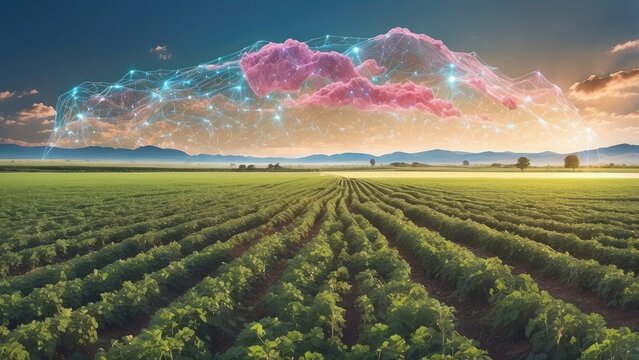 Glistening crop growth patterns, augmented reality farming, and digital food technologies