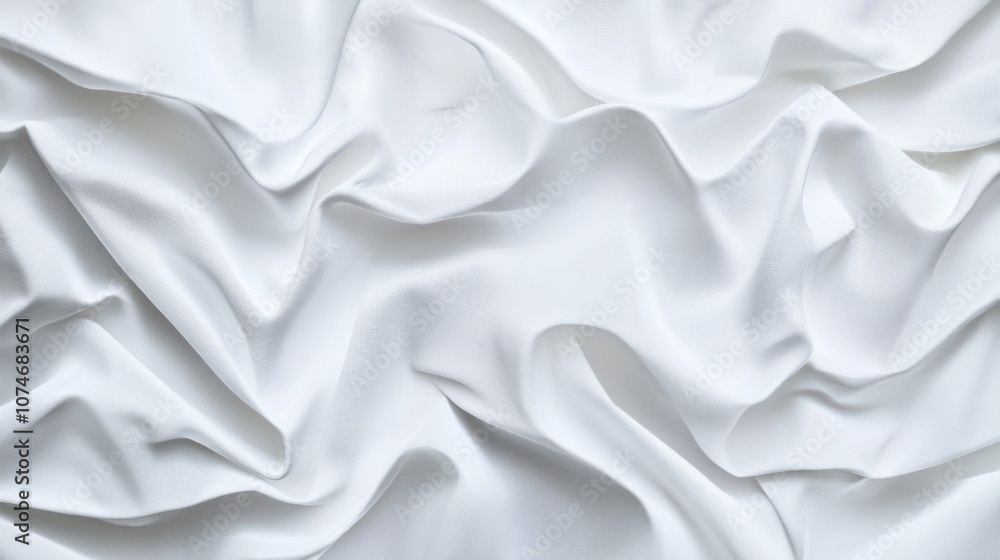 Poster a white fabric with a pattern of stripes and a wave