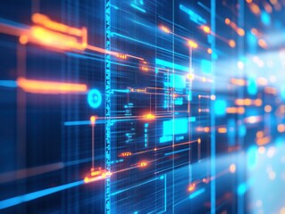 Obraz premium Software structure diagrams and code sketches on a whiteboard, focus on project planning, selective focus, collaborative development, dynamic, Multilayer, startup office backdrop