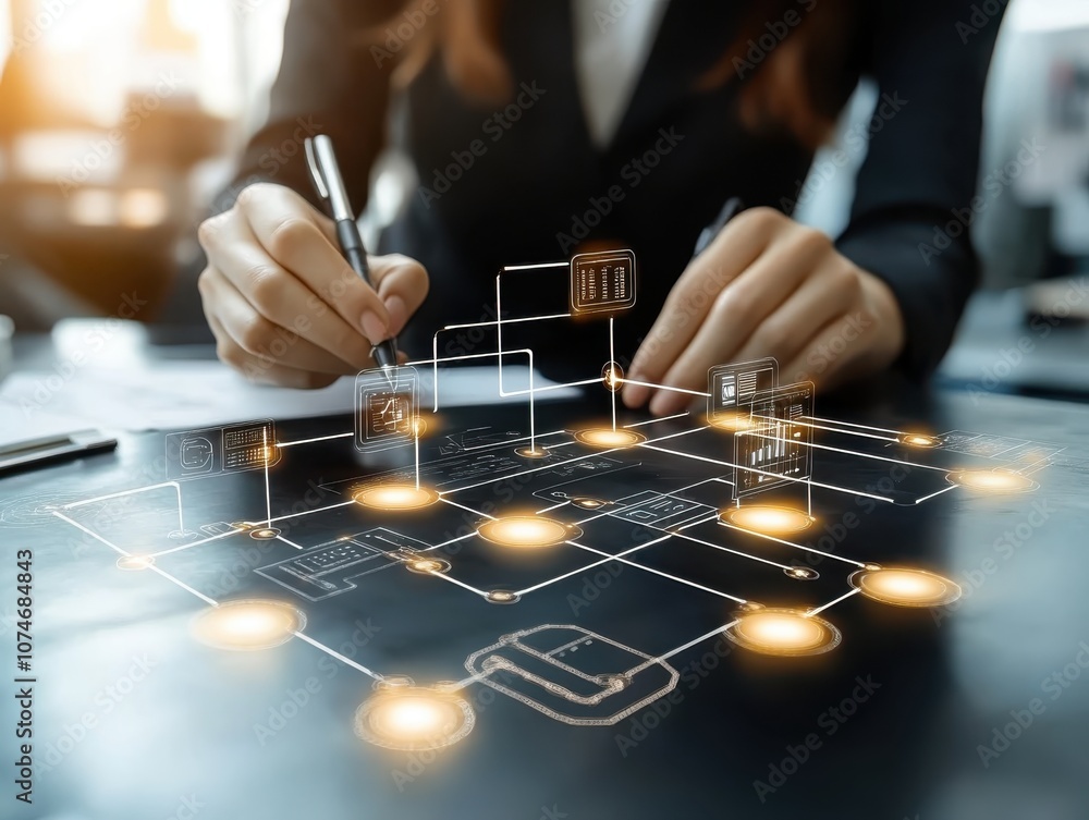 Wall mural programmer designing a vibrant user interface with colorful elements, focus on creative innovation, 