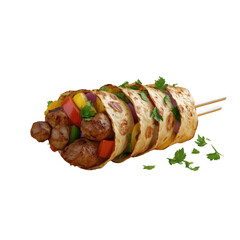 Grilled Meat Skewer with Colorful Vegetables
