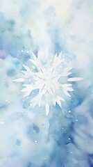 Snowflake watercolor abstract nature shape.