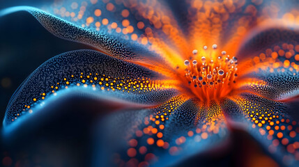 Abstract 3D Render of a Glowing Flower