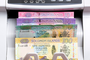 Solomon Islands dollar in the counting machine