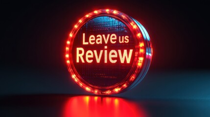 Glowing circular electronic alert for review action