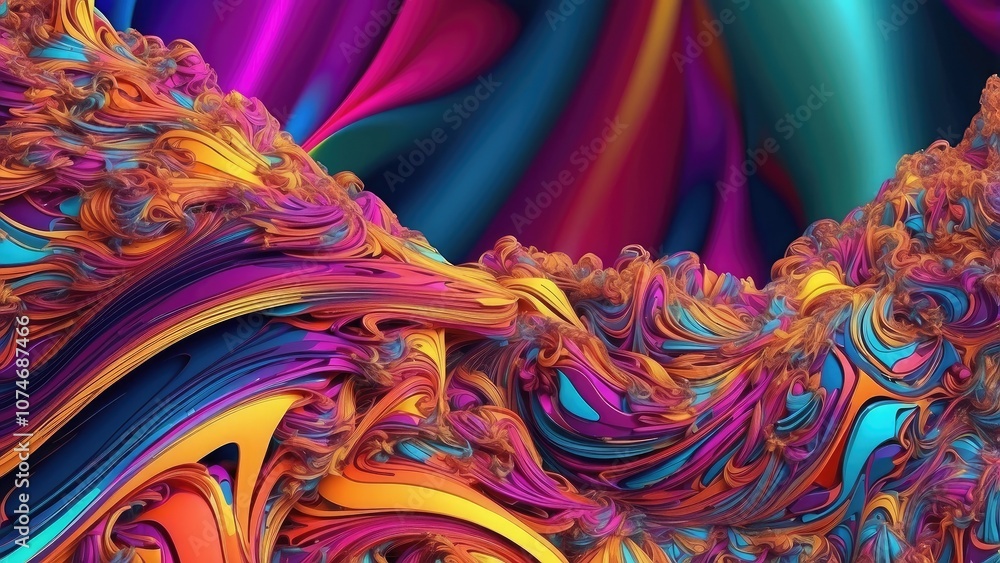 Poster artificial intelligence (ai)-generated fractal crisp line illustration graphic resources large backg