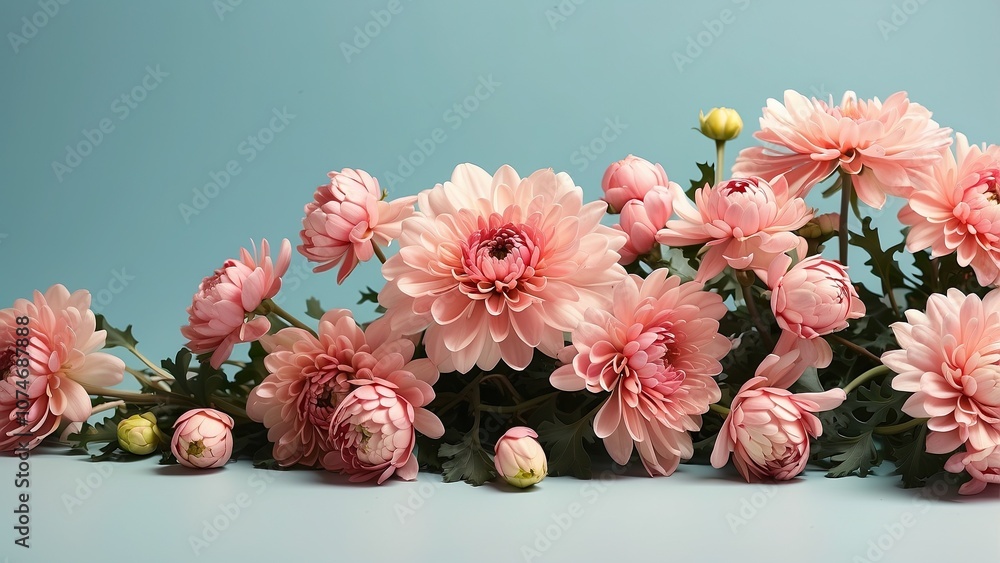 Aufkleber isolated chrysanthemum on a pastel backdrop for graphic resources for blank backgrounds-