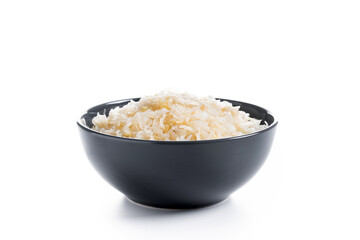 Sauerkraut in a bowl isolated on white background