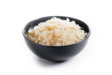 Sauerkraut in a bowl isolated on white background