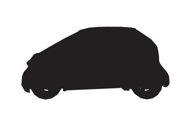 Silhouette of Compact city car icon. Side View. Vector illustration