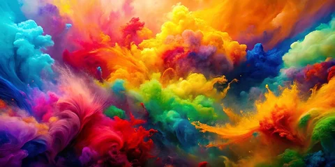 Abstract Swirling Clouds of Vivid Hues Exploding in a Kaleidoscope of Colors