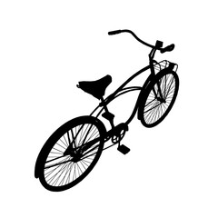 Naklejka premium Silhouette Vintage bicycle. Vector illustration in flat style. Isometric view