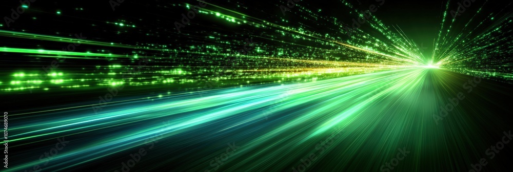 Poster dynamic abstract background with radiant light streams and glowing particles creating a futuristic a