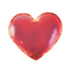 Simple Wide Shot of a Bright Neon Pink Heart Illuminated Against a Transparent Background