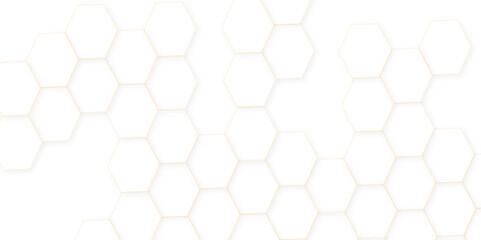 Fototapeta premium Abstract white hexagon concept background. Seamless pattern with hexagon. Hexagonal white hexagons honeycomb wallpaper. Abstract white lines background. 