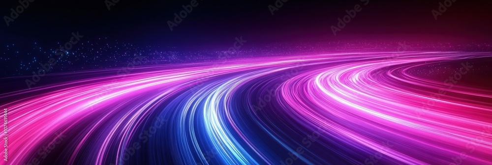 Poster vibrant light trails in motion creating dynamic patterns against a dark background, perfect for illu