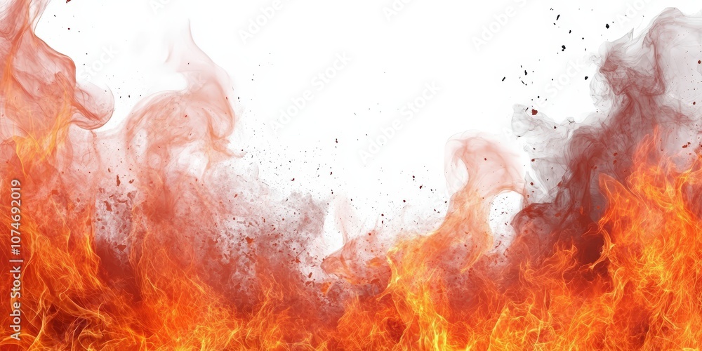 Poster captivating abstract fire background with vibrant flames and smoke effect creating dynamic movement 