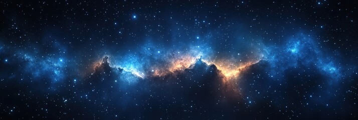 Fototapeta premium Stunning Cosmic Landscape Featuring Vibrant Nebulae, Stars, and a Dark Space Background Creating a Mesmerizing Visual Experience of the Universe