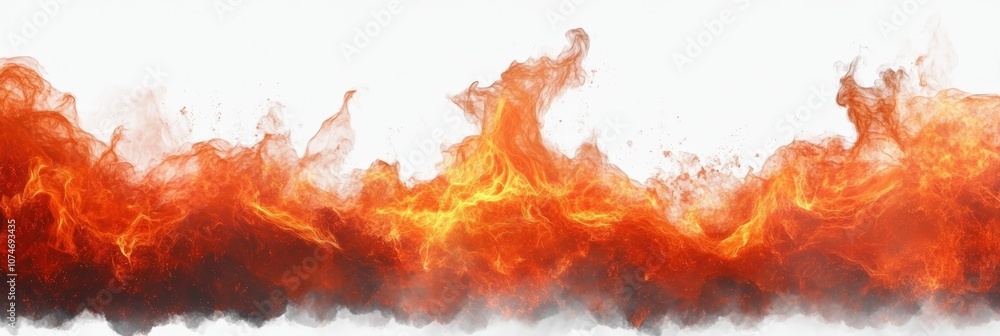 Poster vibrant flames dance against a white background creating an eye-catching visual display of dynamic f
