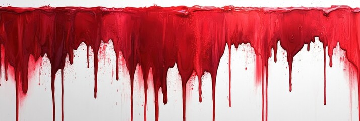 Dripping Red Paint Abstract Texture on White Background Creating a Bold and Dramatic Art Piece Ideal for Creative Projects and Visual Impact