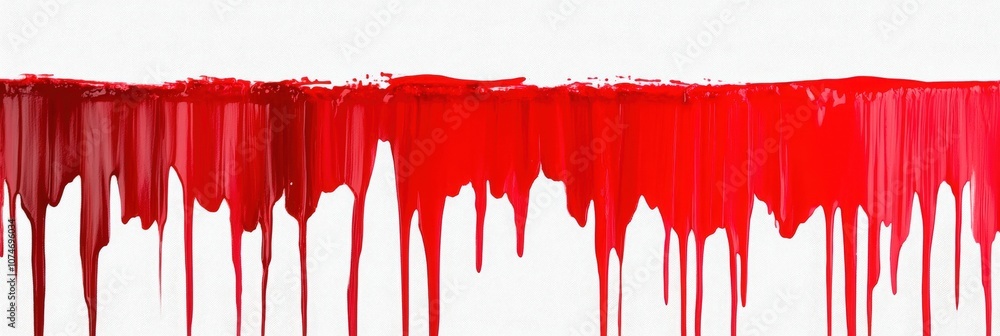 Poster vivid red paint dripping down a white canvas creating an abstract and dramatic artistic effect suita