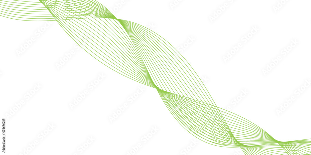 Aufkleber abstract vector background with green wavy lines. green wave background. design element for technolo