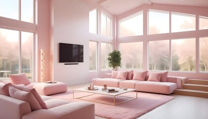 Fototapeta premium Photo modern style interior room 3d illustration