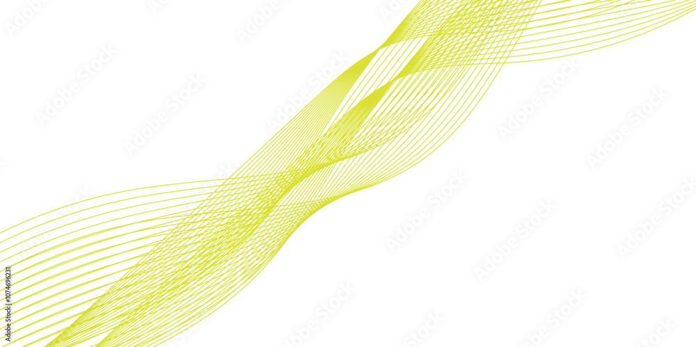 Poster abstract vector background with green wavy lines. green wave background. design element for technolo