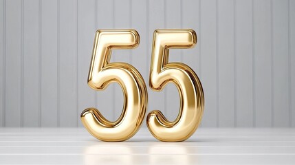 Shiny golden number five adorned with five shimmering stars against a sleek, modern backdrop for a celebratory vibe