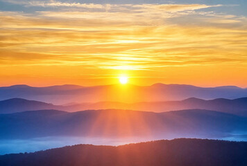 sunrise over mountains