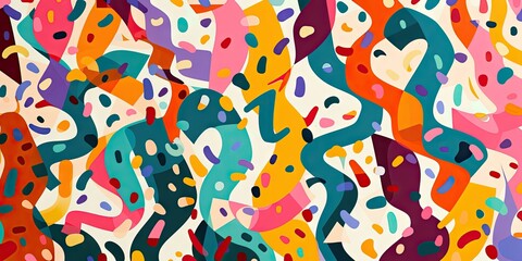 Retro "Happy New Year 2025" in Vibrant Colors and Festive Confetti