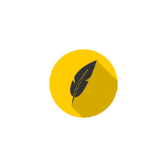 Feather sign long icon isolated on transparent background