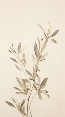 Naklejka premium Pressed olive plant wallpaper flower leaf graphics.