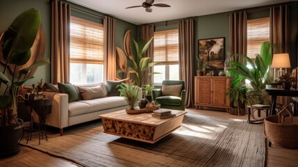 Cozy Living Room with Tropical Touches