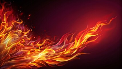 Dynamic Illustration of Flames on Fire Against a Dark Red Background, Capturing the Intensity and Motion of Fiery Elements in a Visually Striking Design
