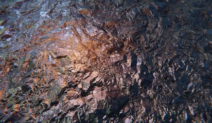 Stone texture, background, rock layer cracks, 3D illustration