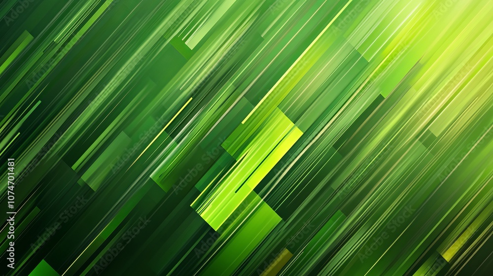 Poster a vector illustration of an abstract banner featuring a mosaic pattern of dynamic green lines. the d