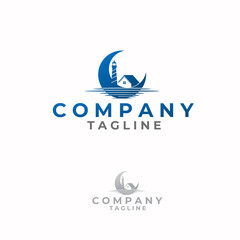home logo with lighthouse and crescent moon