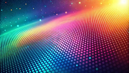 Fototapeta premium Abstract Digital Landscape with Multicolored Dotted Pattern and Glowing Lights