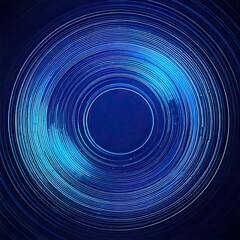 Obraz premium Blue circular lines that are abstracted on a dark background. Vector artwork of a futuristic scene.