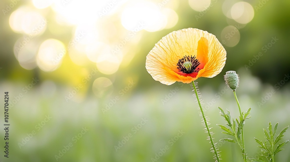 Leinwandbilder a captivating close up shot of a radiant poppy flower showcasing its intricate petal details and com