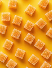 Bright Yellow Cubed Sugar Arrangement on a Surface