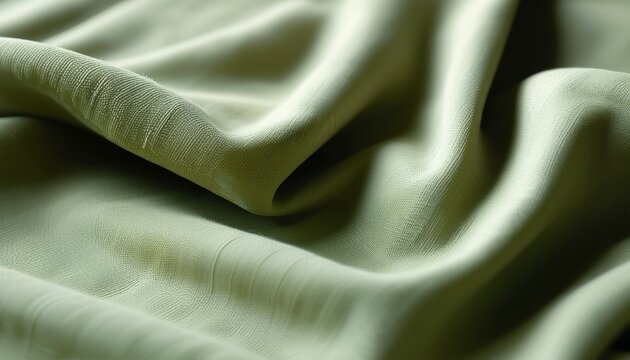 Detailed texture of soft green bamboo fabric, highlighting its eco-friendly properties and smooth, breathable quality for sustainable clothing and bedding.