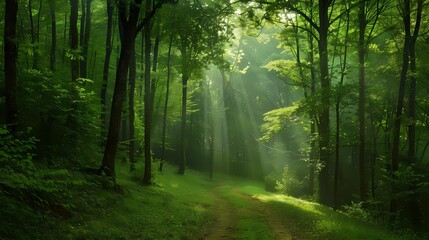 Obraz premium footpath in the forest