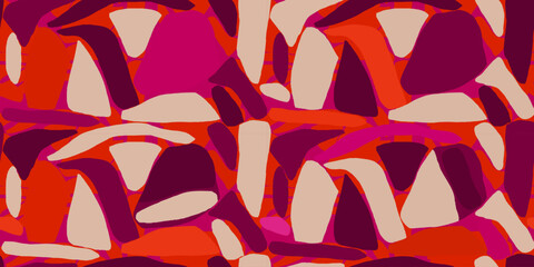 Dynamic abstract shapes collage pattern. Hand drawn unique contemporary print. Fashionable template for design.