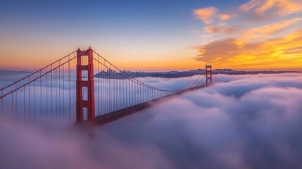Fototapeta premium Golden Gate Bridge Above the Clouds