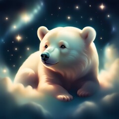 polar bear on space