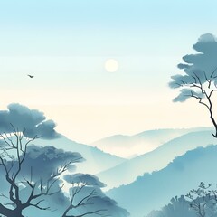 landscape with mountains