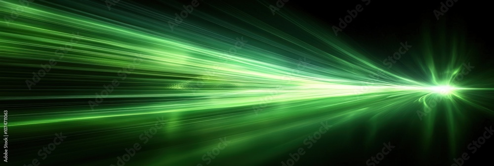 Poster abstract green light rays and energy flow creating a dynamic background for various applications in 