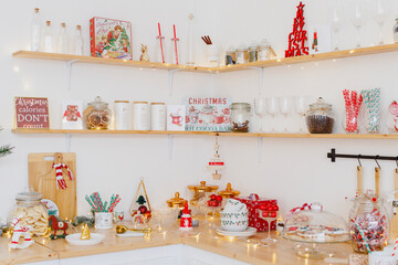 christmas and new year decoration in kitchen